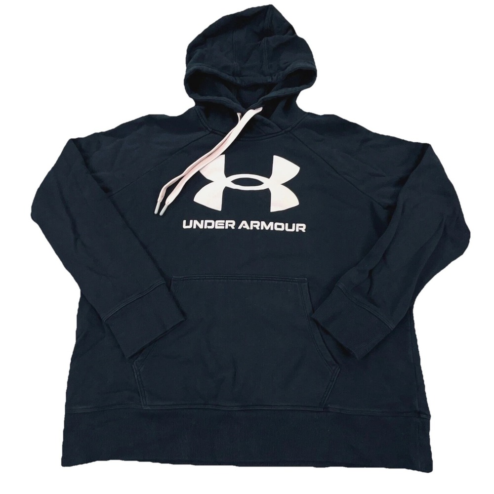 Under Armor Hoodie Women Medium Black Pink Sweatshirt Sweater Loose‎ Fit Ladies